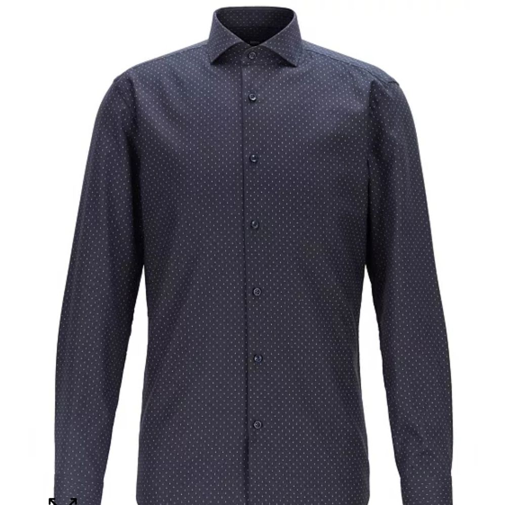Hugo Boss Jason Slim Fit Dot Dress Shirt.